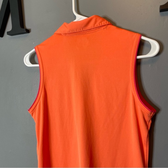 Callaway Women's Orange Sleeveless Tank Top with pink trim size medium golf tank - Picture 6 of 7